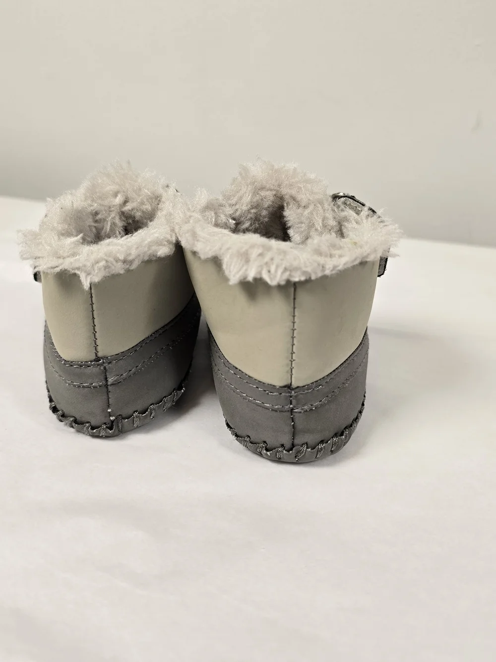 Xeyes Baby Faux-Fur Lined Winter Booties - Gray 0-3M